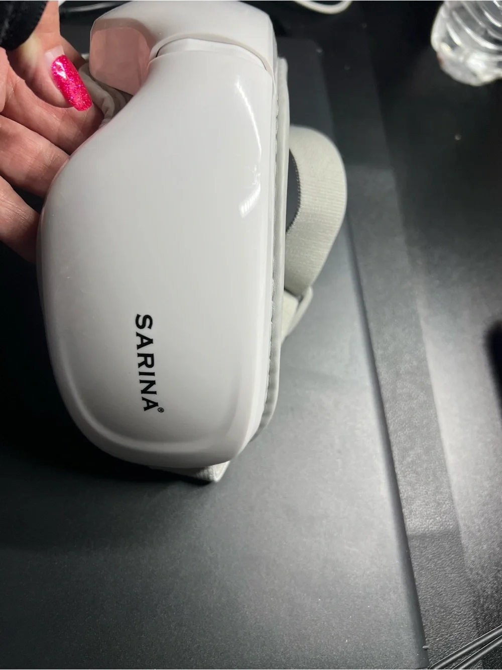 Sarina White Eye Massager with Built-In Controls